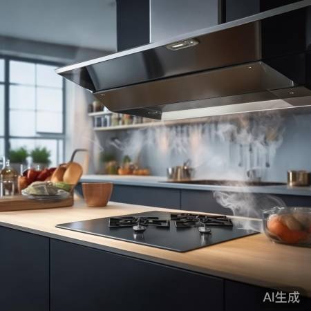 “油烟机自动开盖排烟，科技环保
