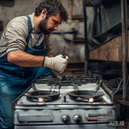 拧下燃气灶螺丝