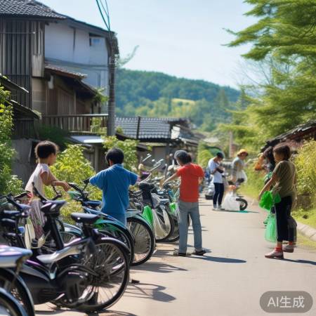 垃圾分类，绿色出行，爱护土地