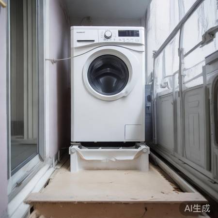 阳台加固后，选中心平稳放洗衣机