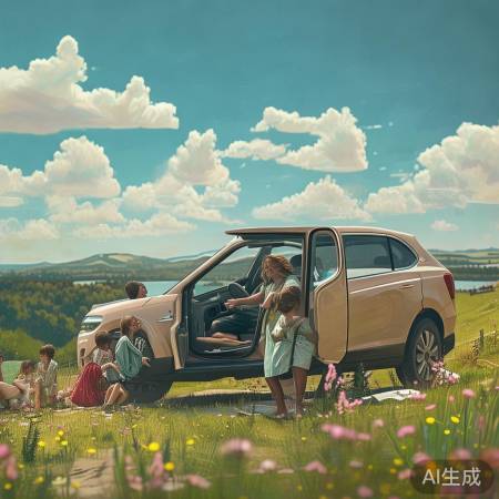 司机停泊美景，享家庭时光