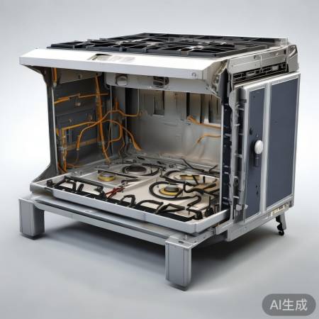 燃气灶内部清晰可见